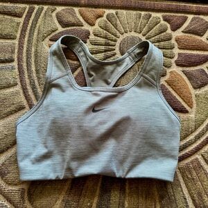 Nike Medium Women’s Light Gray and Black Dri Fit Sports Fitness Bra